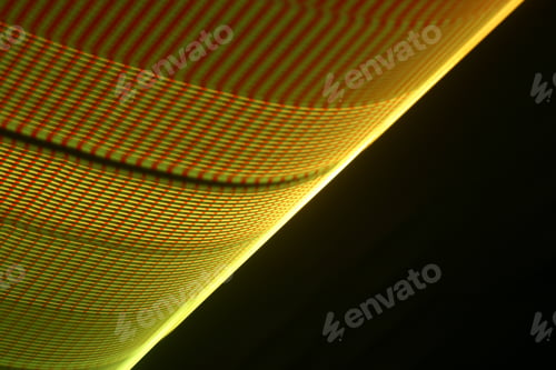 Preview: Large display featuring a pattern of red and yellow lights radiating outward along distinct lines