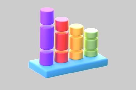 Preview: Column chart with gradient cylinders