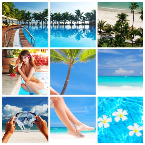 Preview: Collage Made With Beautiful Tropical Resort Shots