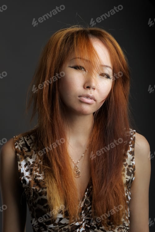 Preview: Asian Woman On Black Background