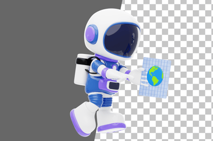 Preview: Astronaut Holding a Floating Screen 3D Illustration