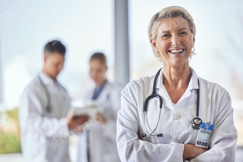 Preview: Healthcare, doctor and portrait of senior woman in hospital for wellness, medical care and support.