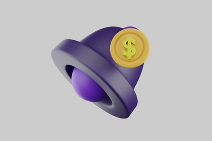 Preview: Purple bell with yellow coin.