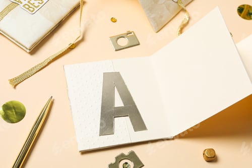 Preview: Scrapbooking, on a light background, close-up.