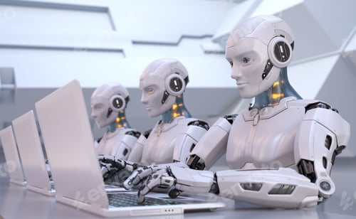 Preview: Robots working with laptop