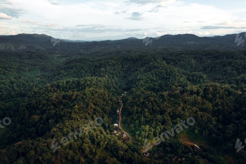 Preview: green mountains and bright sky in the daytime