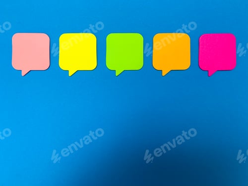 Preview: Stickers on blue wall whith empty Space for text