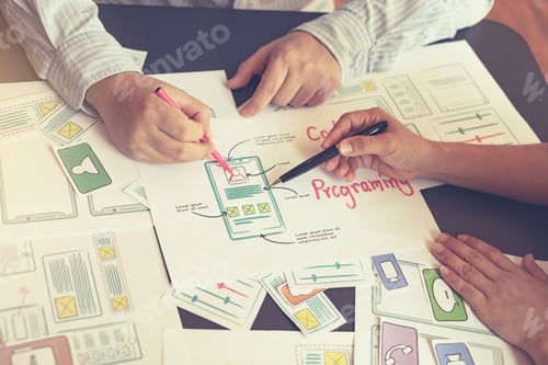Preview: Teamwork graphic designers creative drawing website ux app development