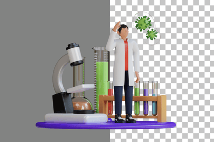 Preview: Lab Researcher 3D Illustration