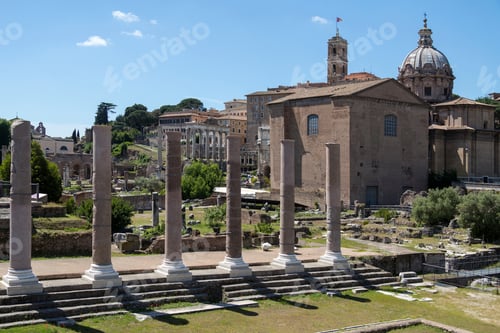 Preview: Remains of Basilica Emilia (Basilica Aemilia) in the Roman Forum in the city of Rome, Italy.