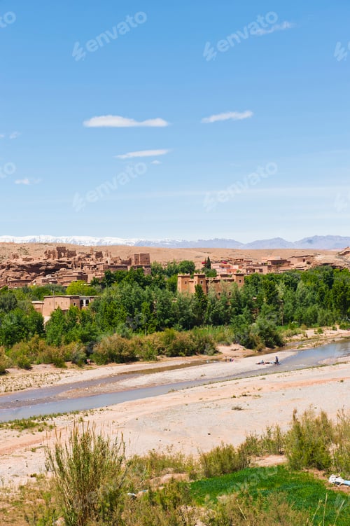 Preview: Typical Moroccan town in the Dades Valley near Ouarzazate, Morocco, North Africa, Africa, background