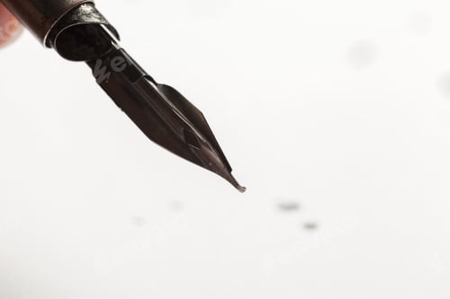 Preview: Using a fountain pen to write on a blank page during a creative session in the afternoon