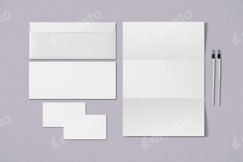 Preview: Stationery set png with envelopes, business cards, pens, and letter paper
