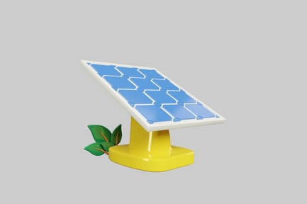 Preview: Solar panel with green leaf