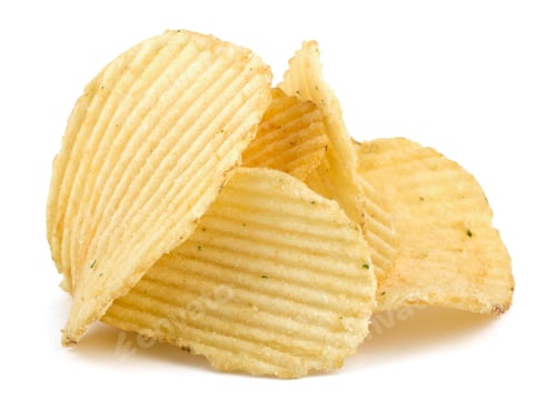 Preview: Potato chips isolated on white background
