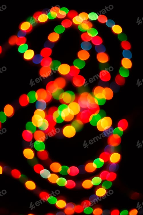 Preview: Color light blurred bokeh background, unfocused.