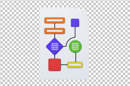 Preview: Algorithm Flowchart Logic 3D Icon