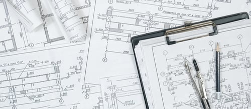 Preview: architect design working drawing sketch plans blueprints and making architectural construction model