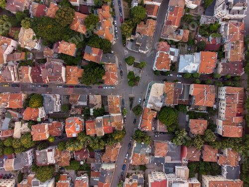 Preview: aerial view of the beautiful city of Varna at sunset, Bulgaria