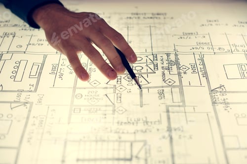 Preview: Close up of hands working on layout