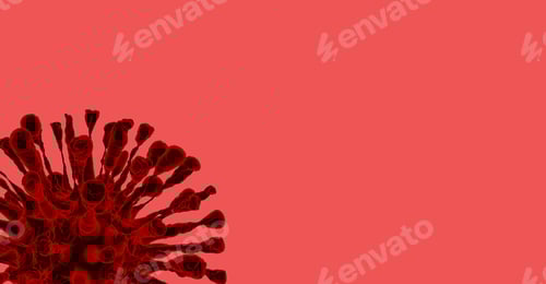 Preview: Red Coronavirus Rendering on a Red Background