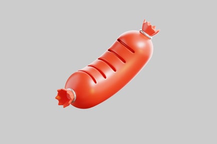 Preview: Cartoon sausage with cut marks