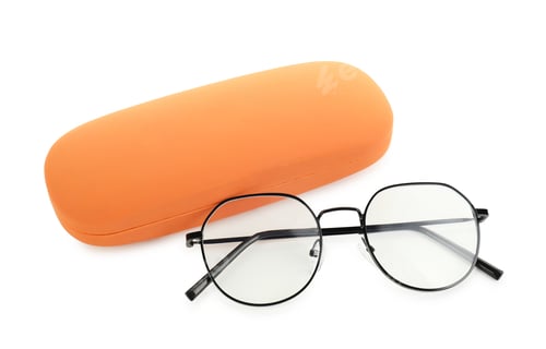 Preview: Case with stylish glasses isolated on white