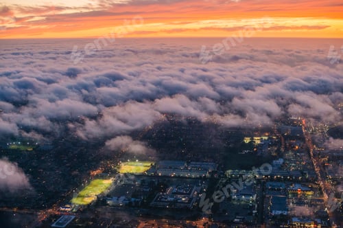 Preview: Aerial view of clouds over Los Angeles, California, USA