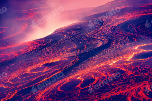Preview: Illustration of a volcano lava