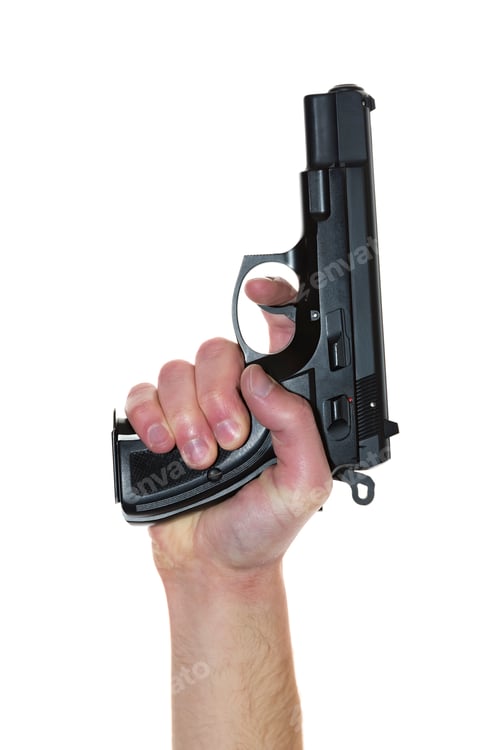 Preview: Gun in hand isolated
