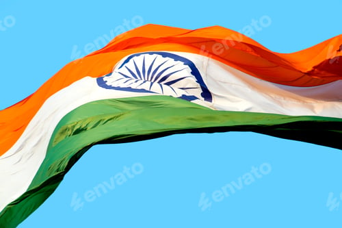 Preview: Close-up shot of wavy Indian flag