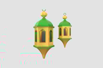 Preview: Islamic Lantern 3D illustration