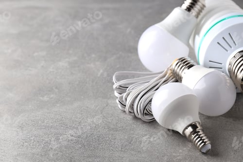 Preview: Concept of electrician tools, space for text