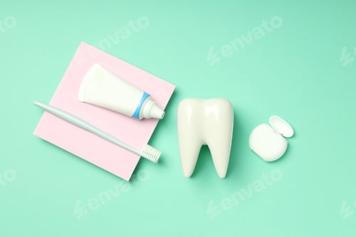Preview: Concept of dental care or tooth care, top view