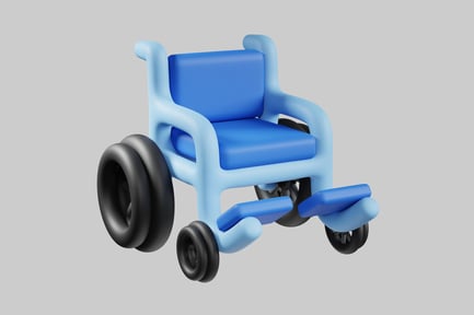 Preview: Minimalist blue wheelchair design asset