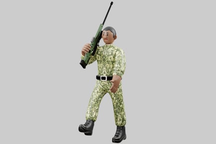 Preview: Soldier in camouflage uniform holding a rifle