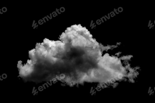 Preview: clouds white for design on isolated elements black background.