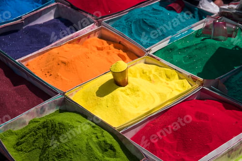 Preview: Different colors for sale in India on the occasion of Holi festival
