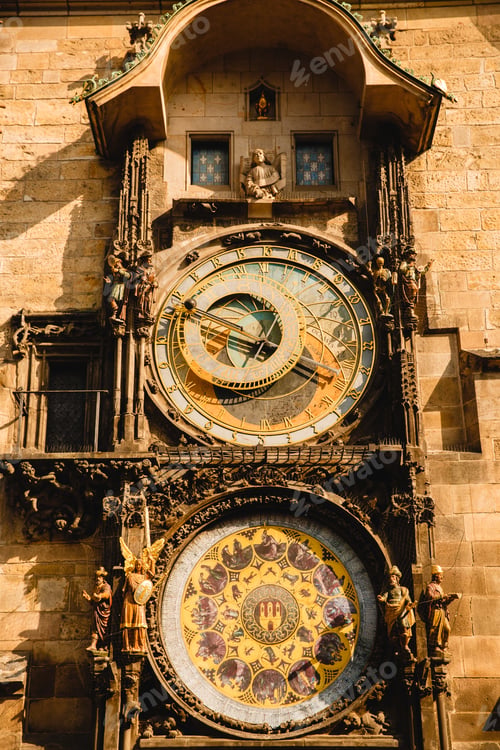 Preview: Astronomical clock in Prague old town square, Czech Republic