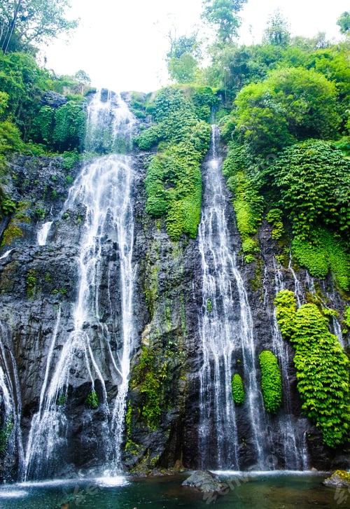 Preview: Waterfall Twin Banyumala in the mountains on the island of Bali, Indonesia