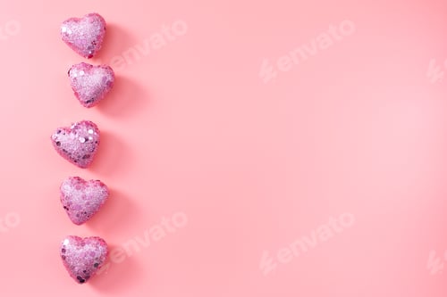 Preview: Pink Hearts on Light Pink Valentine's Day Background