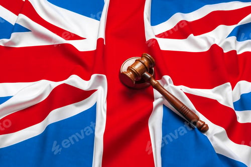 Preview: Union Jack flag and gavel