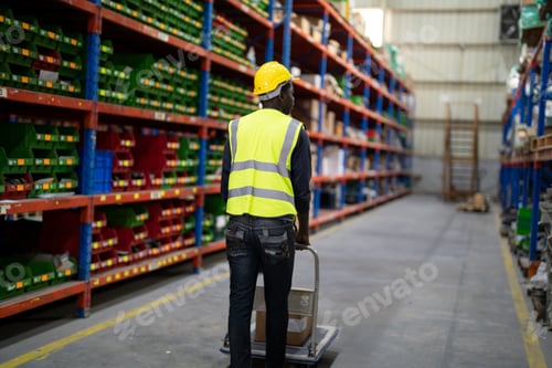 Preview: Warehouse workers checking the inventory.