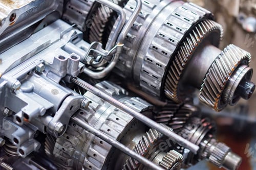 Preview: Close-up helical gears in car automatic transmission