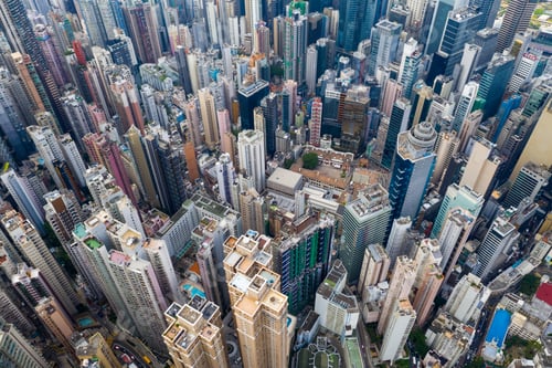 Preview: Central, Hong Kong 29 April 2019: Top view of Hong Kong city