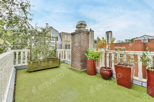 Preview: House roof with artificial turf