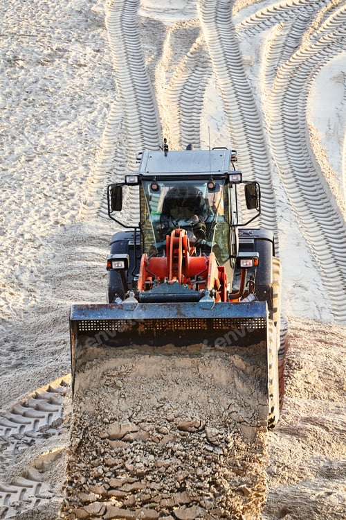 Preview: Bulldozer at work on a beach