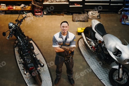 Preview: Confident Motorcycle Repairman