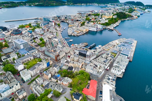 Preview: City of Alesund Norway Aerial footage