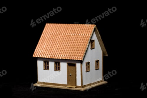 Preview: Dwelling environment, small model house isolated. House image.